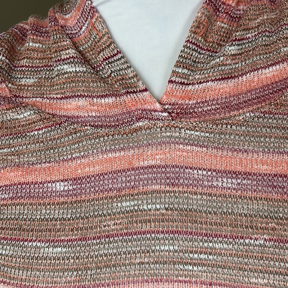 MAURICES Striped Sweater Hoodie Pink Shades Size Medium - Picture 3 of 7